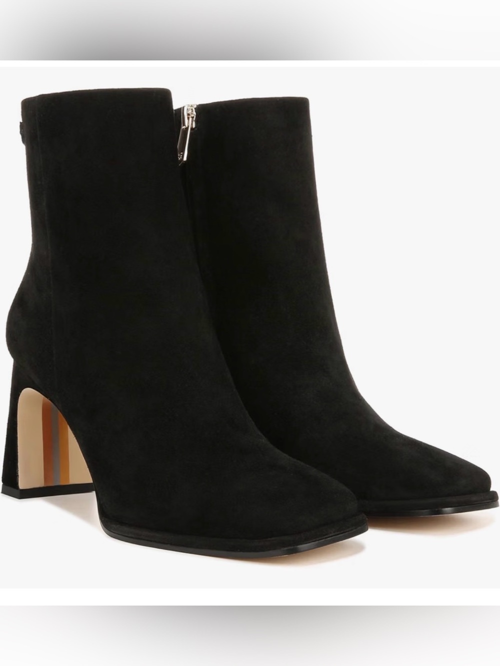 Sam Edelman Irie Black Suede Ankle Boots Booties Sz 8